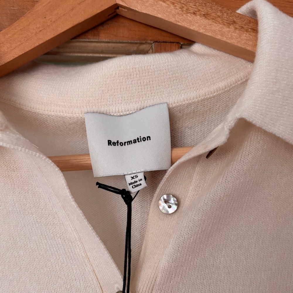 Reformation Florentino Cashmere Sweater Cardigan.  XS NWT - Picture 3 of 4